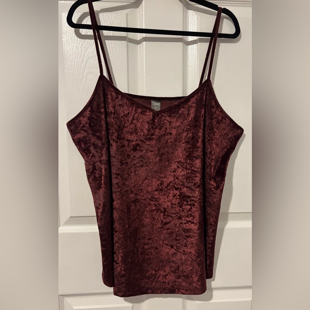 EUC City Streets Velvet Wine Cami Top